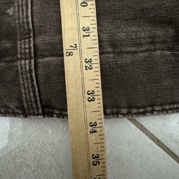 Carhartt Jacket Mens 3XL Brown Canvas Full Zip Sherpa Lined Distressed C61-DKB - Picture 10 of 10